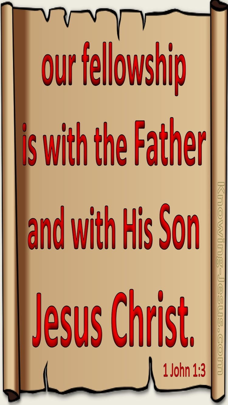 1 John 1:3 Our Fellowship Is With The Father (beige)